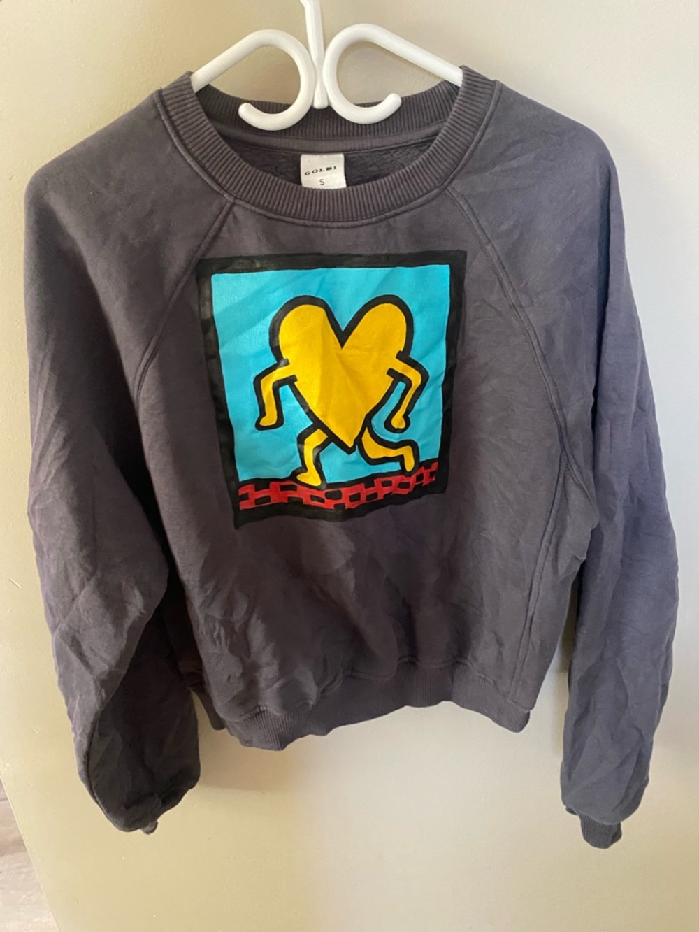 Goldi Sweatshirt with Yellow Heart Graphic